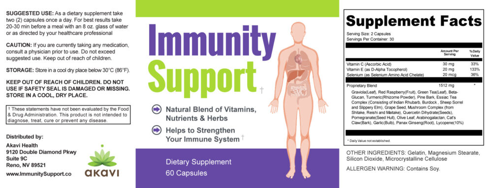 Immunity Support label